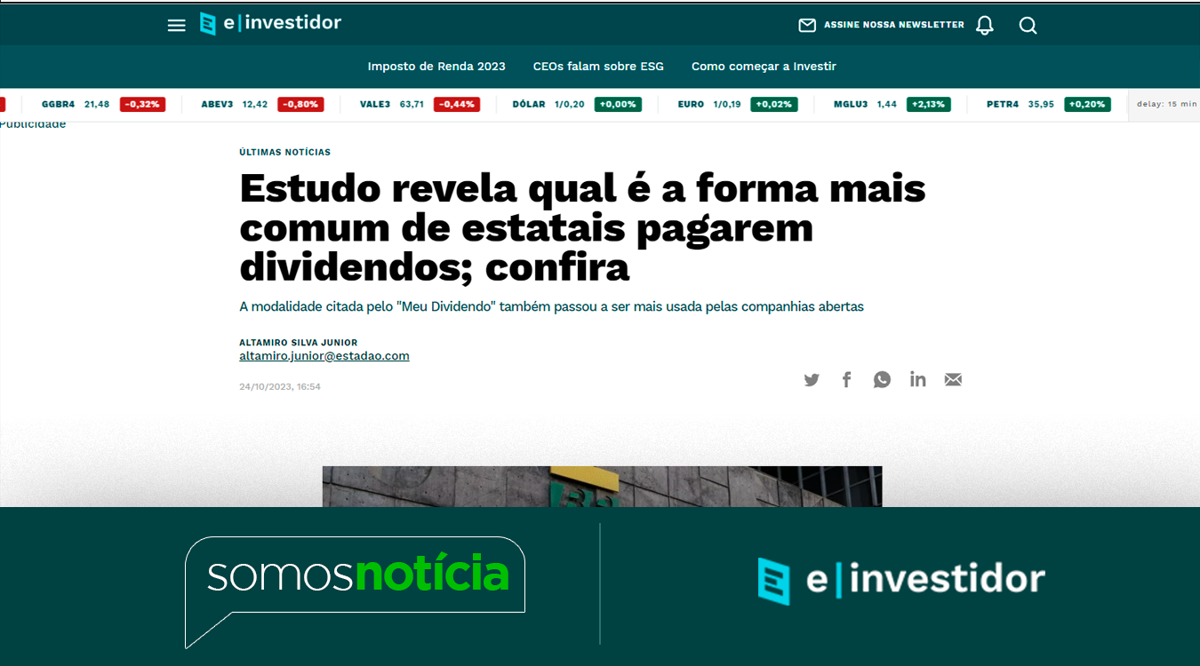 Estudo revela qual é a forma mais comum de estatais pagarem dividendos; confira